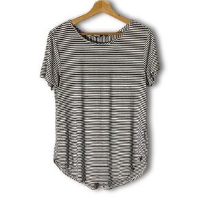 Premise Short-Sleeve Black/White Striped Oversized Top